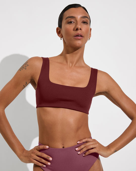 Streamline Top - Jam + Hi Hi Bottom - Desert Plum (Size S)