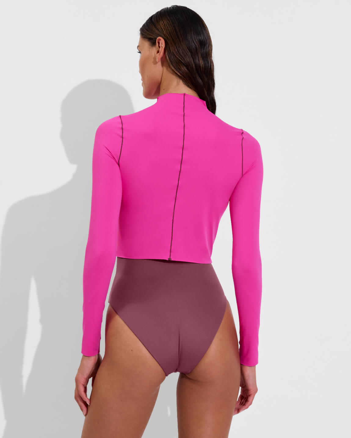 Rays Long Sleeve Top - Hot + Sunday Suit - Desert Plum (Size S)