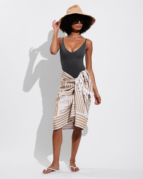 Sunday Suit - Eclipse (Size S) + Pool Towel - Coconut / Tan Lines