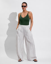 Sunday Suit D+ - Palm (34DD, Size L) + Coastal Pant - Beach/Coconut (Size L)