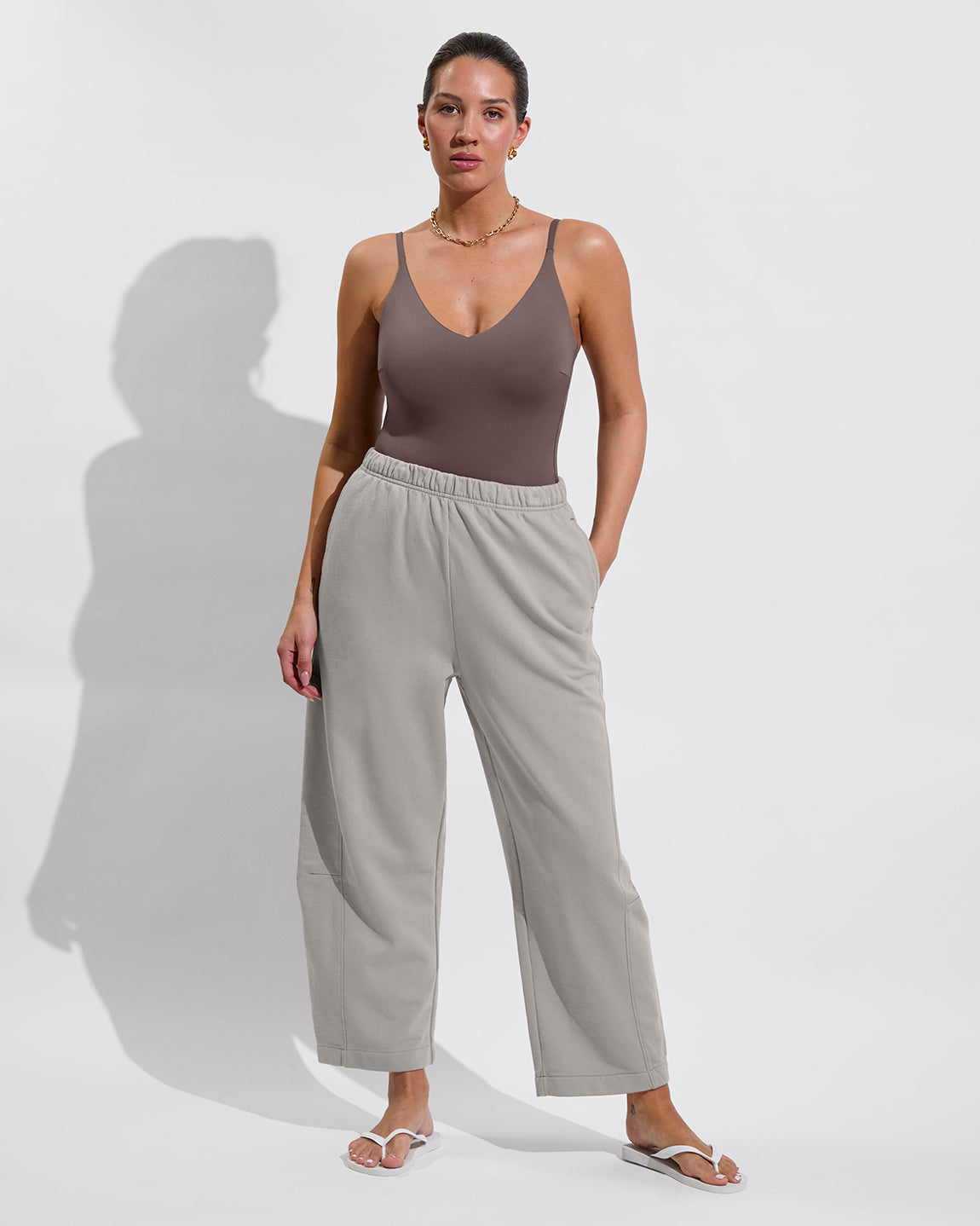 Sunday Suit D+ - Stormy (34DD, Size L) + Beach Side Sweatpant - Beach (Size L)