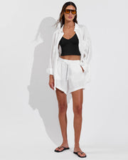 Sunday Tankini - Jet (Size S) + Getaway Button Down (Size S/M) + Getaway Short 5" - Coconut (Size S)
