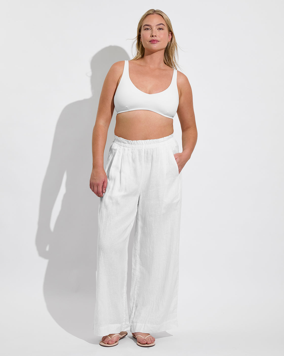 Coastal Pant - White Linen Pant – Left On Friday