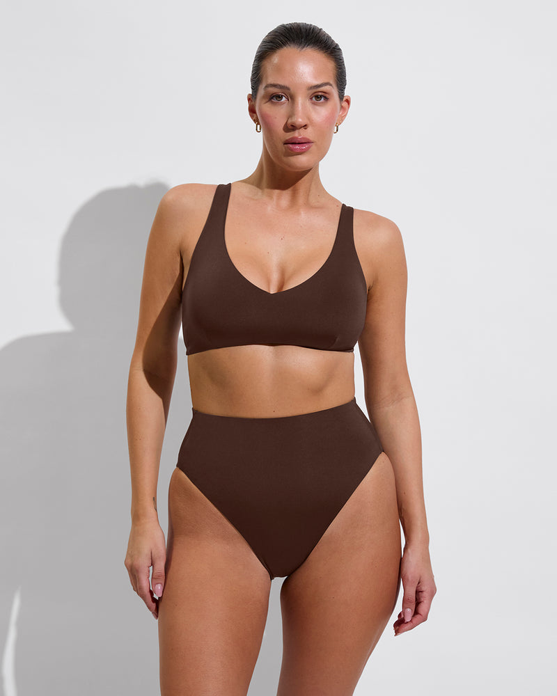 Sunday Top D+ (34DD, Size L) + Hi Hi Bottom - Cold Brew (Size L)
