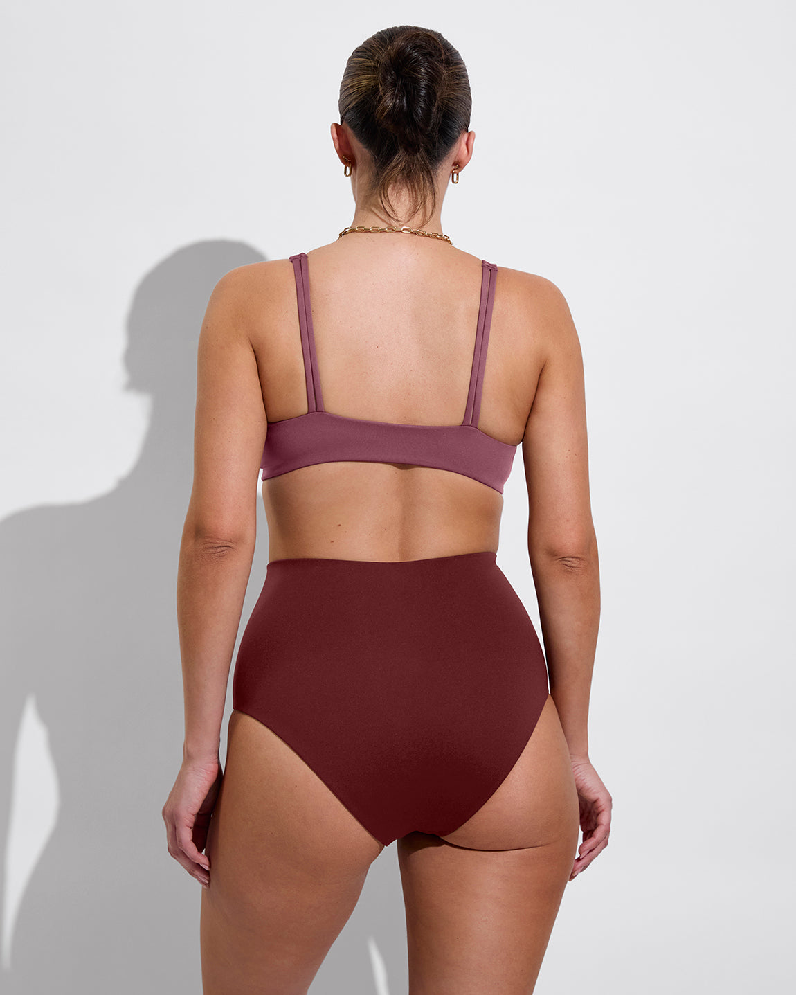 Sunday Top D+ (34DD, Size L) - Desert Plum + Hi Tide Bottom - Jam (Size L)