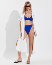 Sunday Top + Super Hi Hi Bottom - First Place (Size S) + Getaway Shirt Dress - Coconut (Size S/M)
