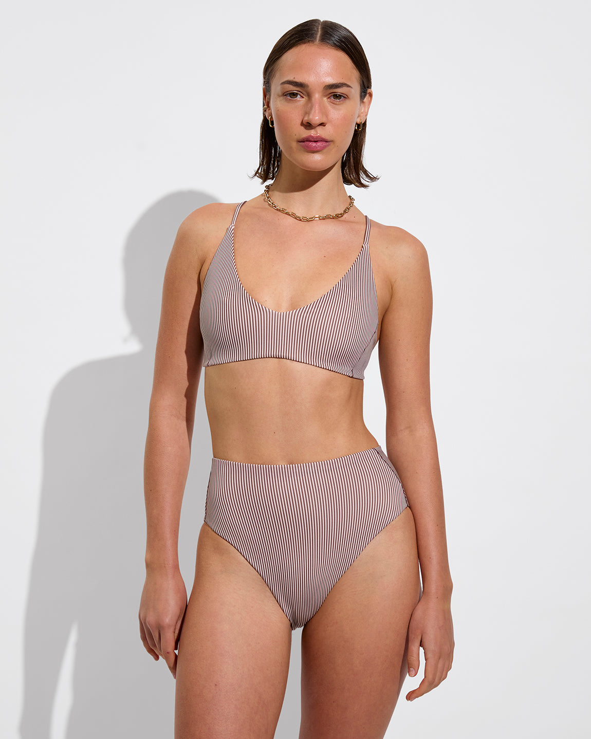 Sunday Top + Hi Hi Bottom - Tiki / Holiday Stripe (Size S)