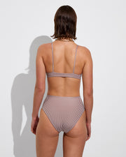 Sunday Top + Hi Hi Bottom - Tiki / Holiday Stripe (Size S)