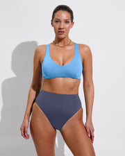 Sunday Top D+ (34DD, Size L) - Point Break + Hi Hi Bottom - Varsity (Size L)