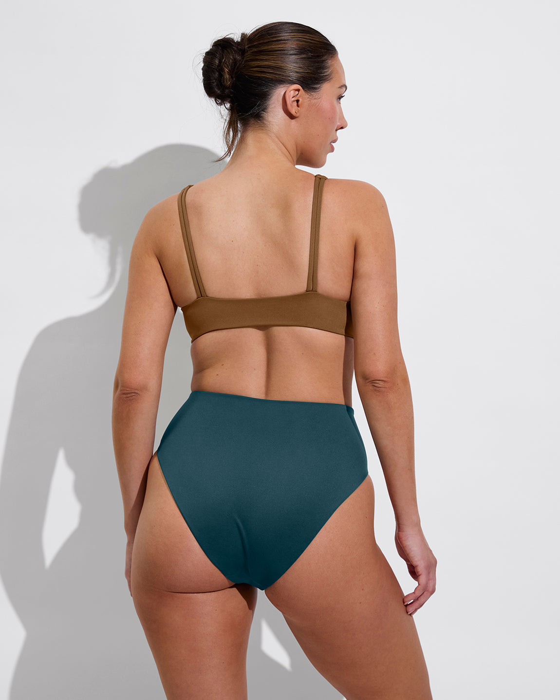 Sunday Top D+ (34DD, Size L) - Tan Lines + Hi Hi Bottom - Deep End (Size L)