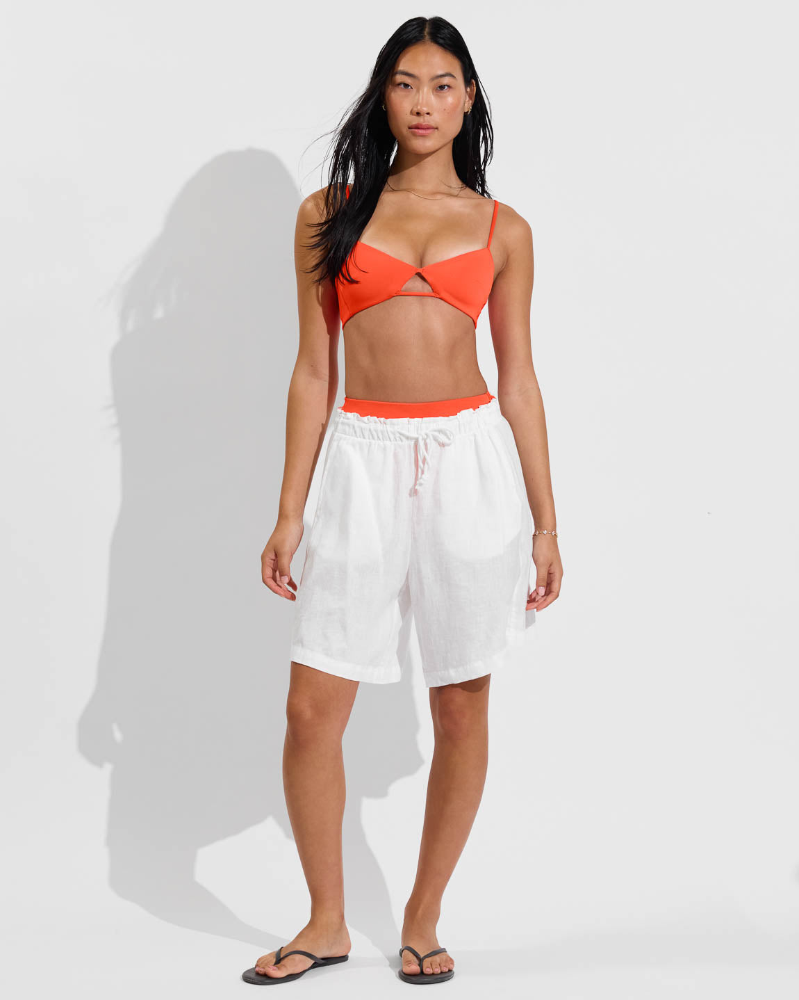Sunny Side Top - Aperol + Getaway Short 9" - Coconut (Size S)