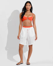 Sunny Side Top - Aperol + Getaway Short 9" - Coconut (Size S)