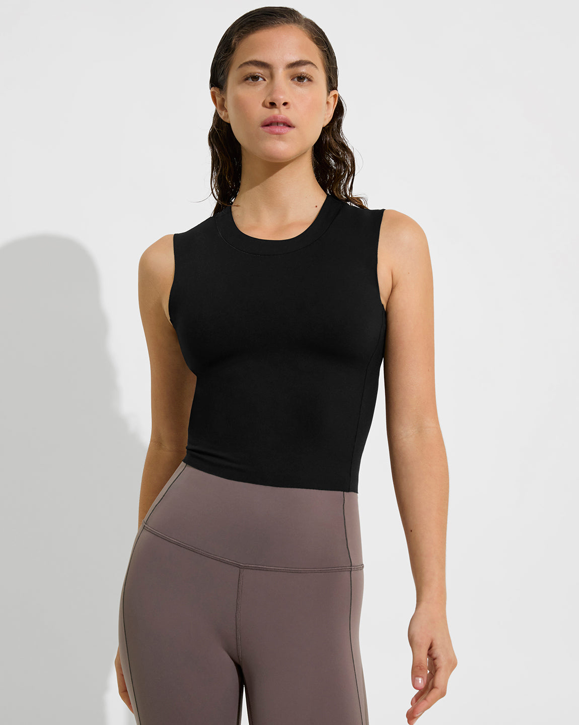 Sunseeker Sleeveless Top - Jet + Super Moves Tight - Stormy (Size S)