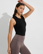 Sunseeker Sleeveless Top - Jet + Super Moves Tight - Stormy (Size S)