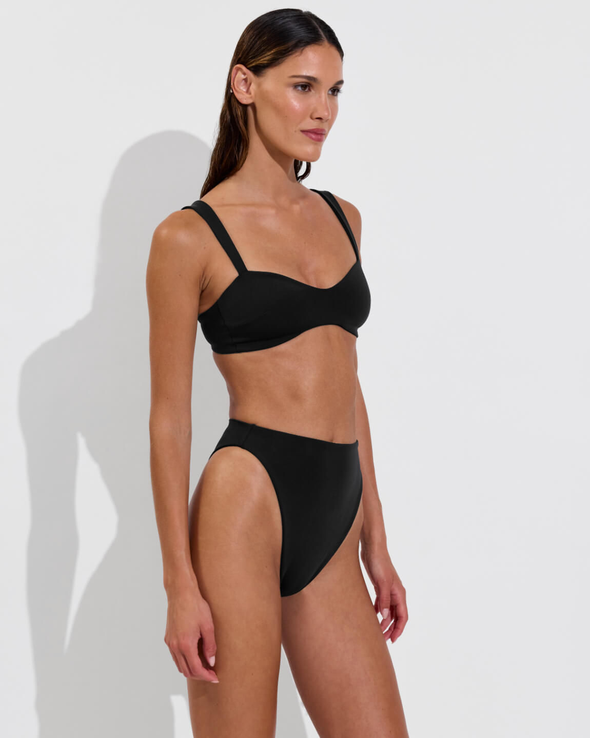 La Plage Top + Super Hi Hi Bottom - Jet (Size S)