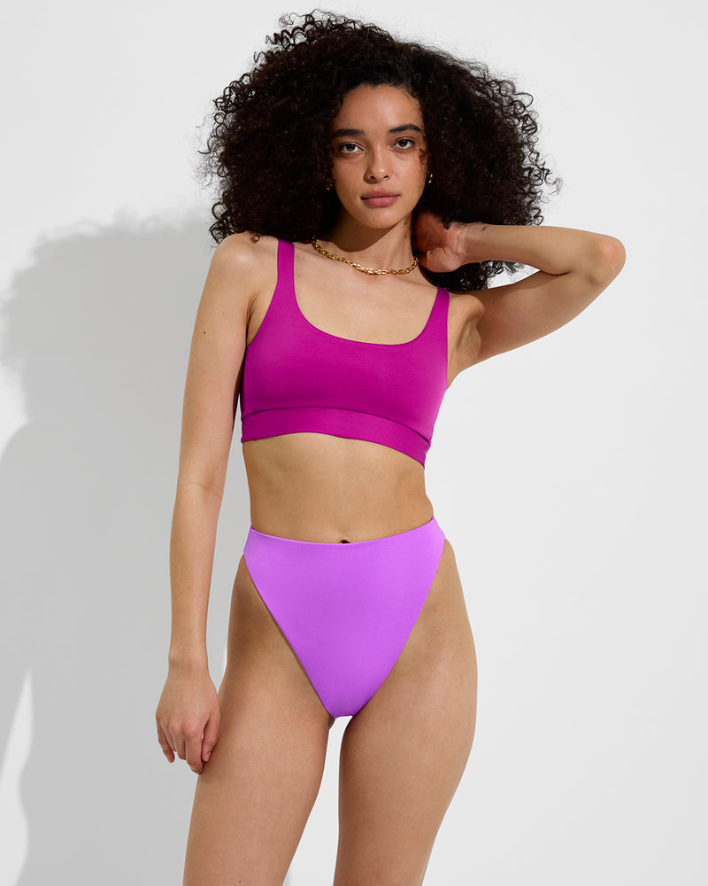 Double Scoop Top - Aloha + Super Hi Hi Bottom - Punch (Size S)