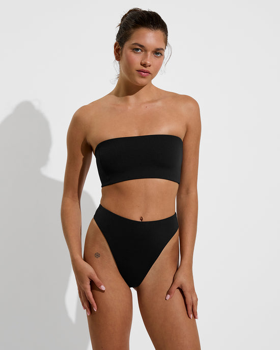 Tubular Top + Throwback Thong - Jet (Size S)