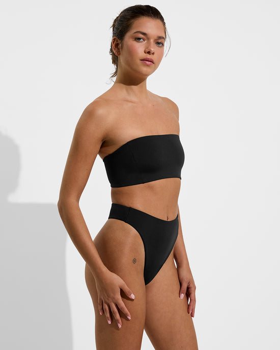 Tubular Top + Throwback Thong - Jet (Size S)