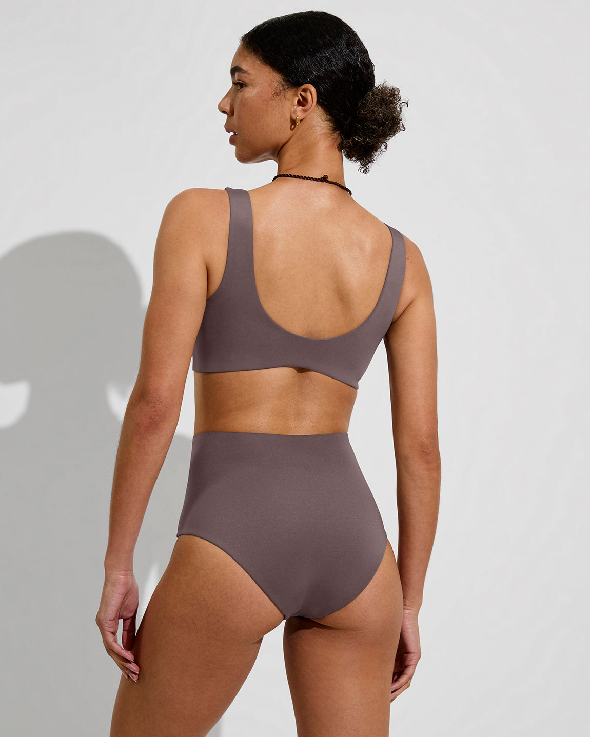 Twisted Plunge Top D (32D, Size S) + Hi Tide Bottom - Stormy (Size S)