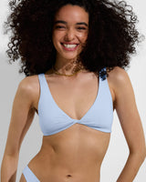 Twisted Plunge Top - Blue Skies