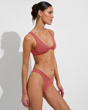 Twisted Plunge Top + Backside Thong - Camp (Size S)
