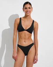 Twisted Plunge Top + Dip Bottom - Jet (Size S)