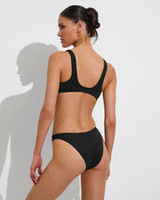 Twisted Plunge Top + Dip Bottom - Jet (Size S)
