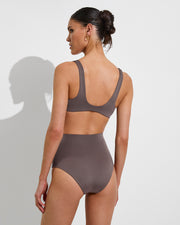 Twisted Plunge Top + Hi Tide Bottom - Stormy (Size S)
