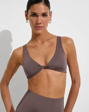 Twisted Plunge Top + Hi Tide Bottom - Stormy (Size S)