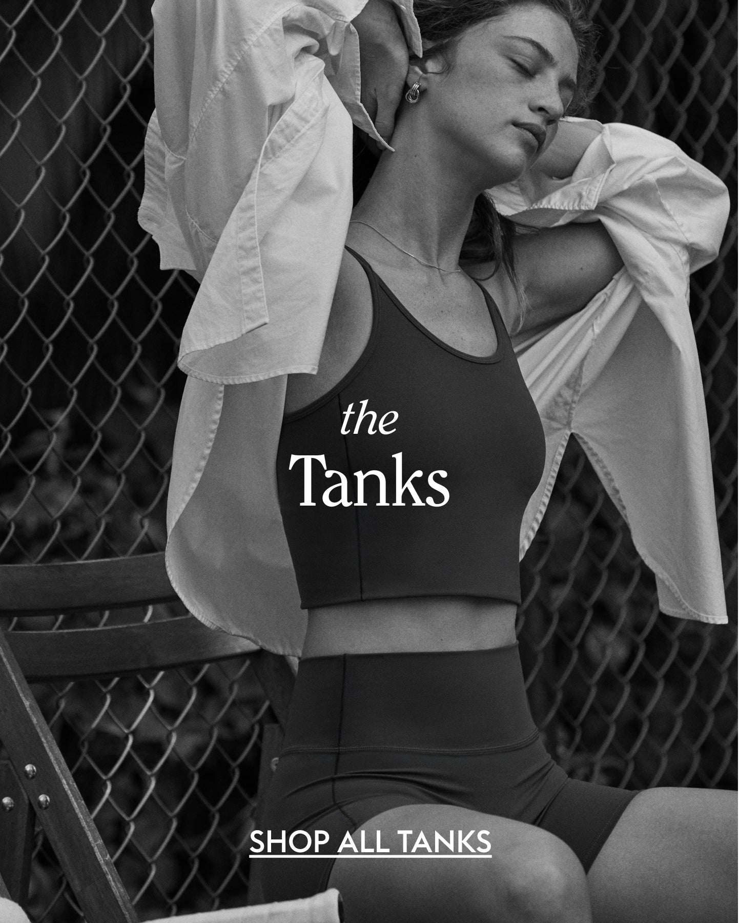 Barre Tank + Ace Short - Varsity + Port Button Down - Coconut 