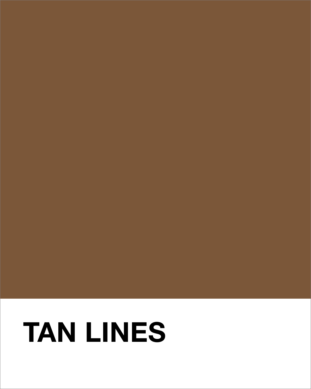 Solid tan color swatch with 'TAN LINES' text on a white background