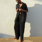 Plunge Top + Day Trip Button Down + Day Trip Pant - Jet (Size S)