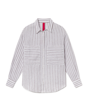 Getaway Button Down - Classic Stripe: Stormy / Coconut