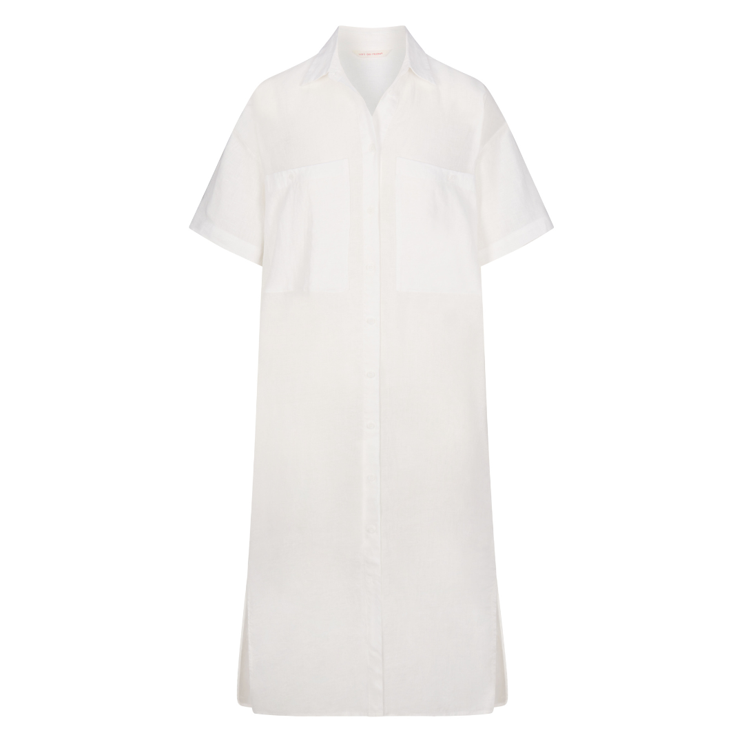 left on friday getaway shirt dress Left On Friday Getaway Shirt Dress - Coconut