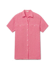 Getaway Mini Dress - Gingham: Sweet Chili Heat / Coconut
