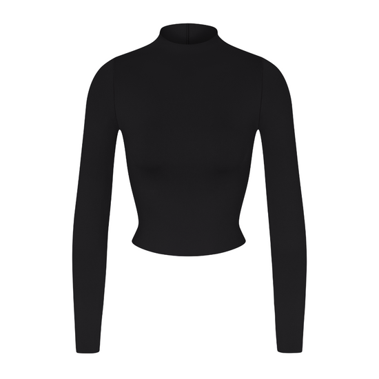 Rays Long Sleeve Mockneck Top - Jet