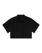 Day Trip Button Down *Cropped - Jet