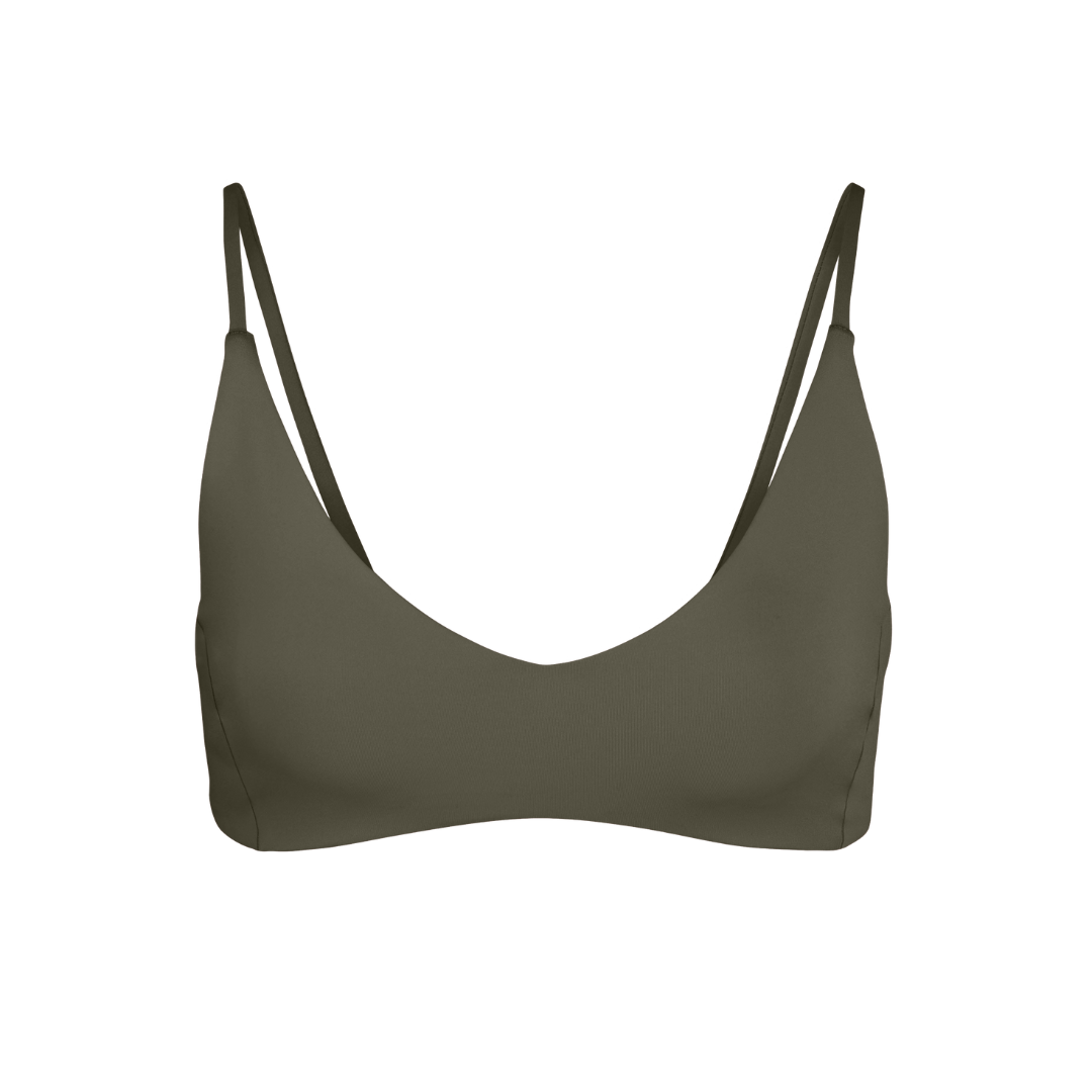 olive green swimsuit top