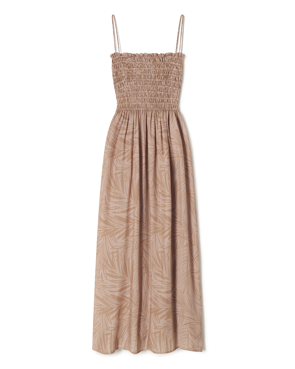 Cabana Maxi Dress - Petite Palm Fronds Tan