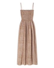 Cabana Maxi Dress - Petite Palm Fronds Tan