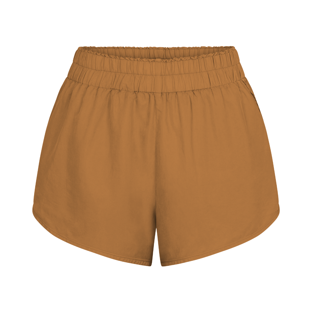 Day Trip Short - Brown Sport Silk Short – Left On Friday