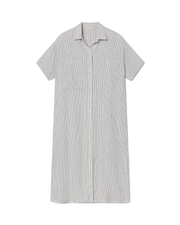 Getaway Shirt Dress - Coastal Stripe: Varsity / Coconut