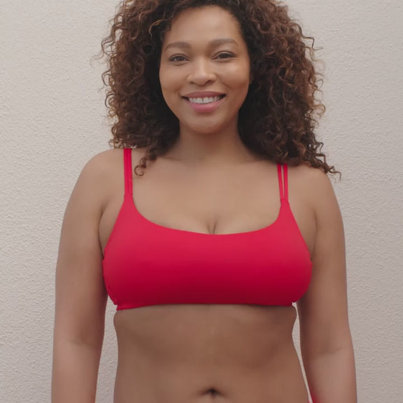 Red Sports Bra with Removable Bra Pads - Sweet Red