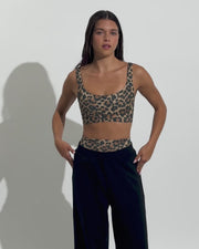 Double Scoop Top - Brushed Leopard