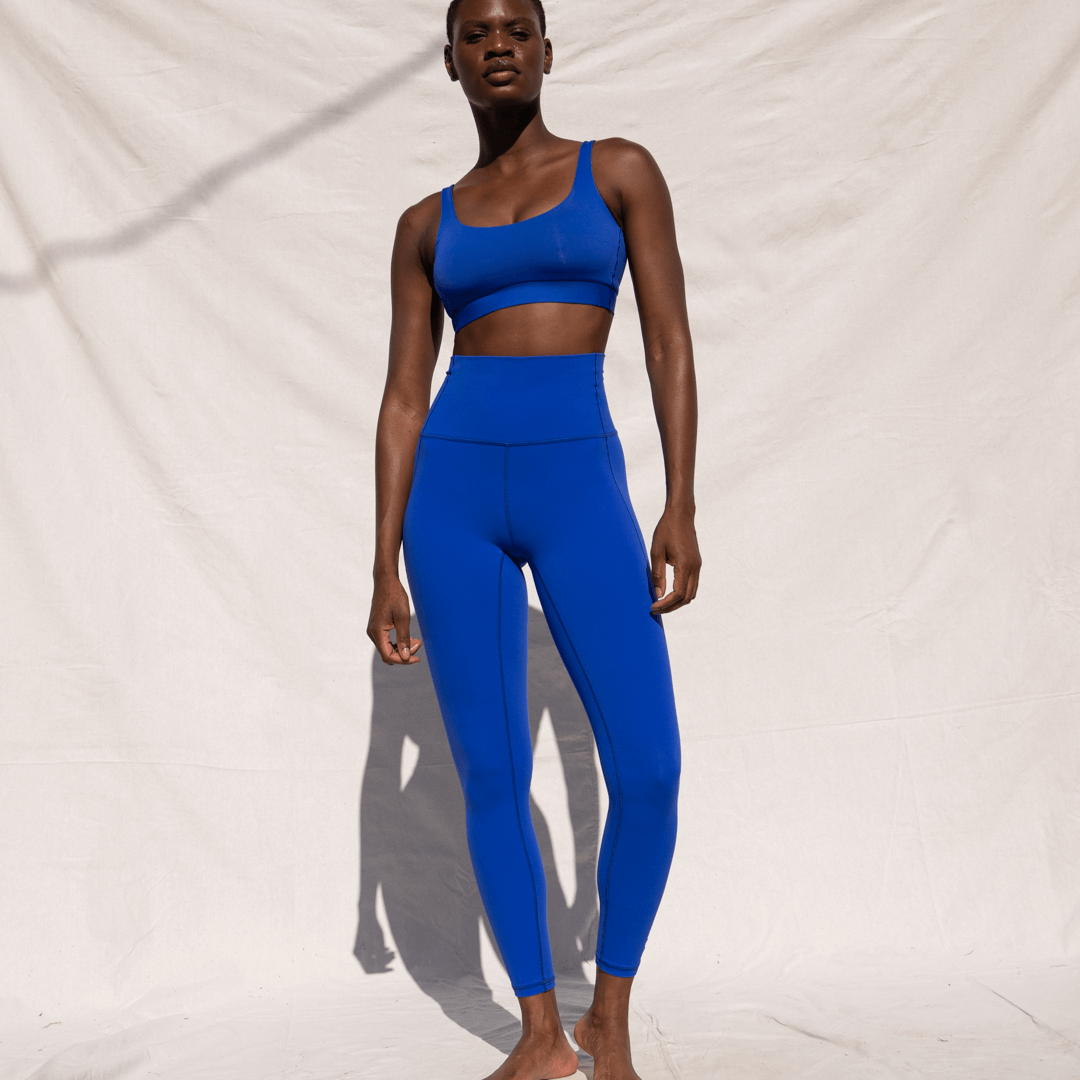 Blue Soft Move leggings, Women's sports trousers