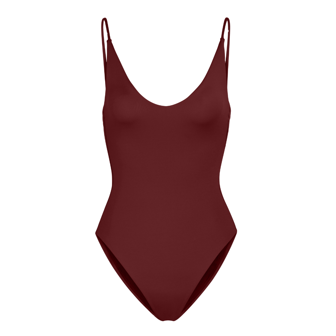 Maroon one piece bathing 2025 suit